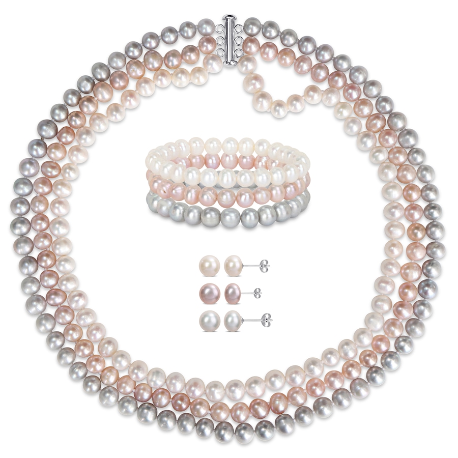 Image 746042_ALTMORE1.jpg, Product 746-042 / Price $379.99, Amour Pearls Freshwater Pearl 3 Strand Necklace, Bracelet and Earrings Set from Amour Pearls on TSC.ca's Jewellery department