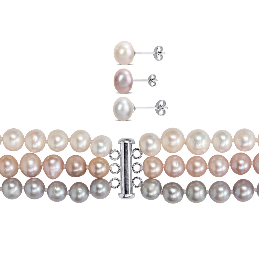 Image 746042_ALTMORE2.jpg, Product 746-042 / Price $379.99, Amour Pearls Freshwater Pearl 3 Strand Necklace, Bracelet and Earrings Set from Amour Pearls on TSC.ca's Jewellery department
