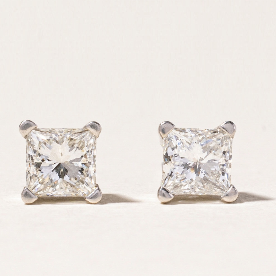 Image 746059.jpg, Product 746-059 / Price $4,295.00, Estate Originals Platinum 1.02 Carat Princess-Cut Diamond Stud Earrings from Estate Originals on TSC.ca's Jewellery department