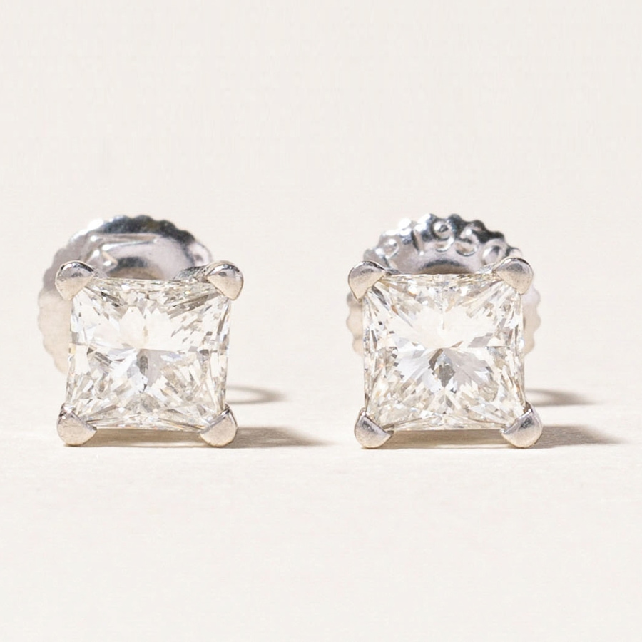 Image 746059_ALTMORE1.jpg, Product 746-059 / Price $4,295.00, Estate Originals Platinum 1.02 Carat Princess-Cut Diamond Stud Earrings from Estate Originals on TSC.ca's Jewellery department