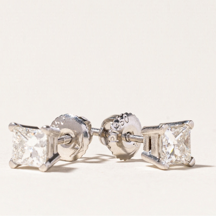 Image 746059_ALTMORE3.jpg, Product 746-059 / Price $4,295.00, Estate Originals Platinum 1.02 Carat Princess-Cut Diamond Stud Earrings from Estate Originals on TSC.ca's Jewellery department