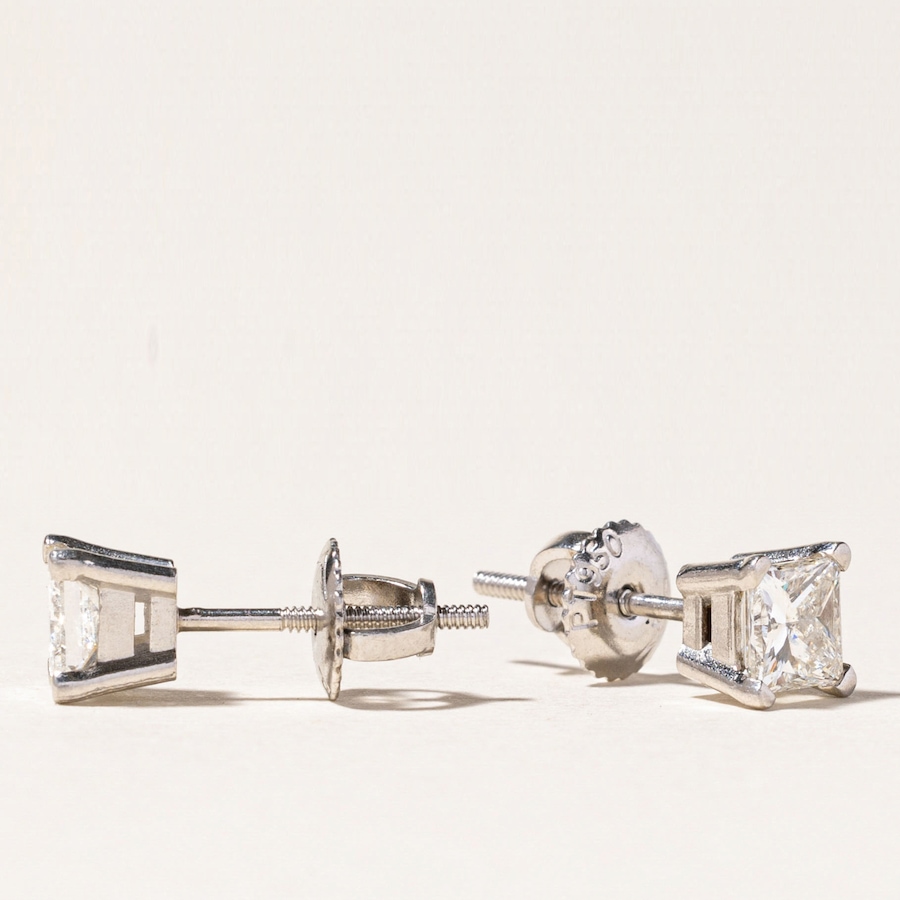 Image 746059_ALTMORE5.jpg, Product 746-059 / Price $4,295.00, Estate Originals Platinum 1.02 Carat Princess-Cut Diamond Stud Earrings from Estate Originals on TSC.ca's Jewellery department