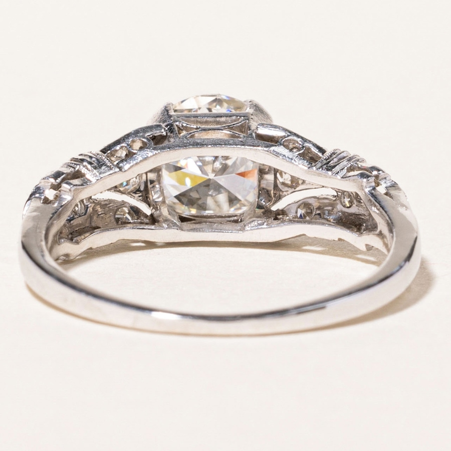 Image 746073_ALTMORE3.jpg, Product 746-073 / Price $6,888.00, Estate Originals Custom Made Platinum 1.00 av. ctw Art Deco Ring with 0.90-Carat Old European-Cut Centrestone from Estate Originals on TSC.ca's Jewellery department
