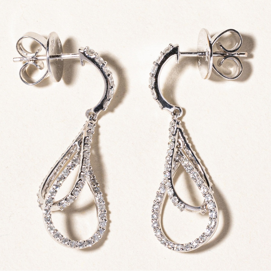 Image 746076_ALTMORE1.jpg, Product 746-076 / Price $2,795.00, Estate Originals 18K White Gold 0.96 ctw Fancy Design Diamond Drop Earrings from Estate Originals on TSC.ca's Jewellery department
