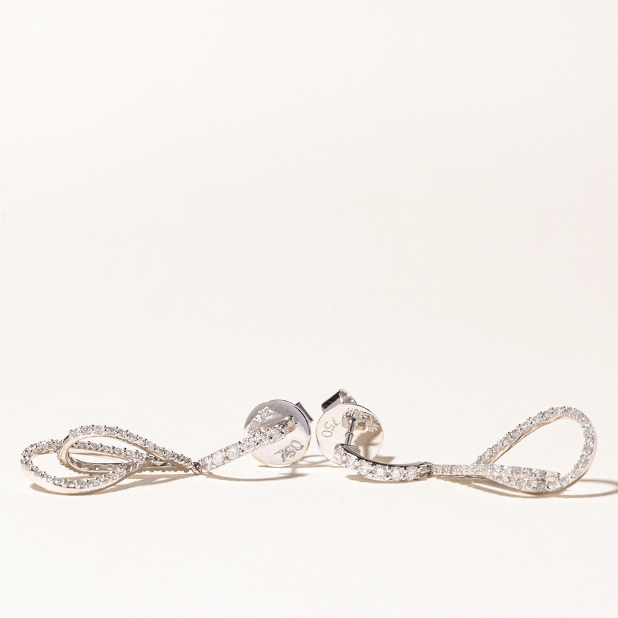 Image 746076_ALTMORE2.jpg, Product 746-076 / Price $2,795.00, Estate Originals 18K White Gold 0.96 ctw Fancy Design Diamond Drop Earrings from Estate Originals on TSC.ca's Jewellery department