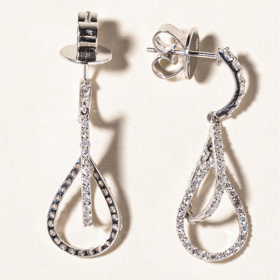 Image 746076_ALTMORE3.jpg, Product 746-076 / Price $2,795.00, Estate Originals 18K White Gold 0.96 ctw Fancy Design Diamond Drop Earrings from Estate Originals on TSC.ca's Jewellery department