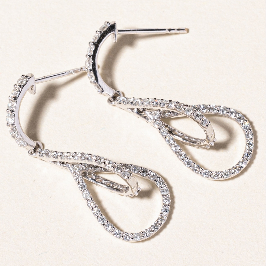 Image 746076_ALTMORE4.jpg, Product 746-076 / Price $2,795.00, Estate Originals 18K White Gold 0.96 ctw Fancy Design Diamond Drop Earrings from Estate Originals on TSC.ca's Jewellery department