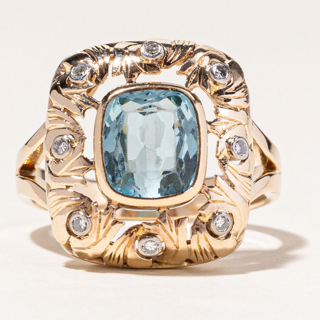 aquamarine Estate Originals 14K Yellow and White Gold 3.59 ctw