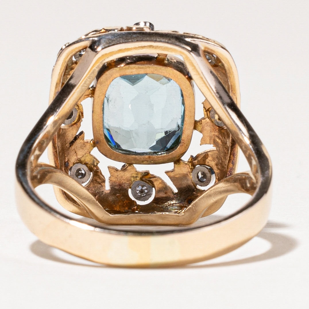aquamarine Estate Originals 14K Yellow and White Gold 3.59 ctw