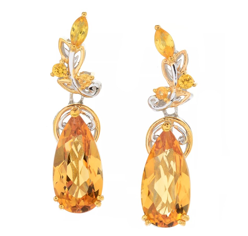 Image 746135.jpg, Product 746-135 / Price $229.99, Gems en Vogue Palladium Silver Rio Grande Maderia Citrine Bypass Feather Earrings from Gems En Vogue on TSC.ca's Jewellery department