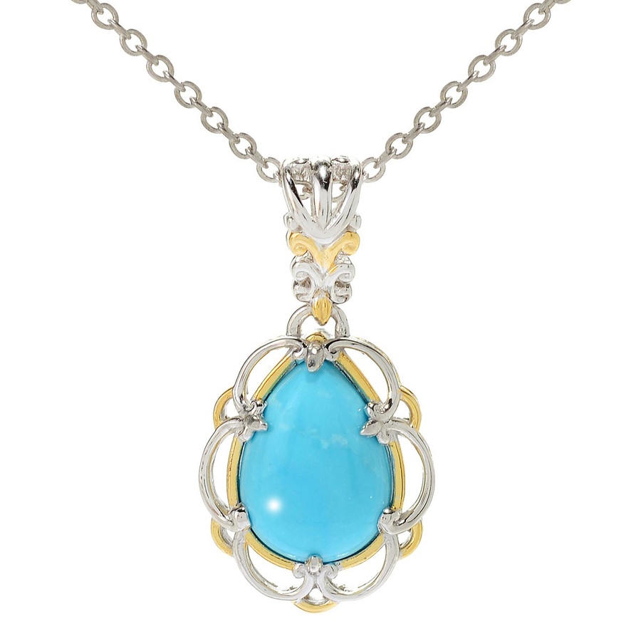 Image 746137.jpg, Product 746-137 / Price $229.99, Gems en Vogue Palladium Silver Kingman Turquoise Pendant with Chain from Gems En Vogue on TSC.ca's Jewellery department