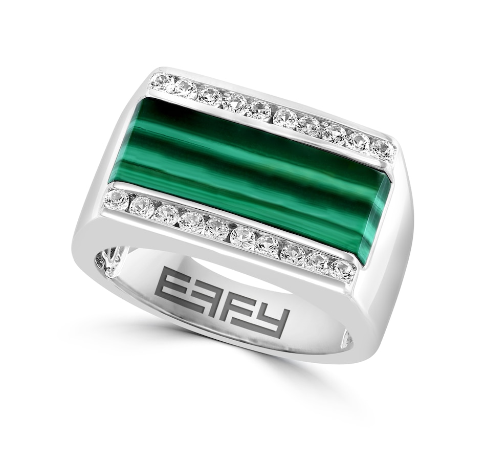 Image 746157.jpg, Product 746-157 / Price $599.99, EFFY Sterling Silver Malachite and White Sapphire Ring from Effy Jewellery on TSC.ca's Jewellery department