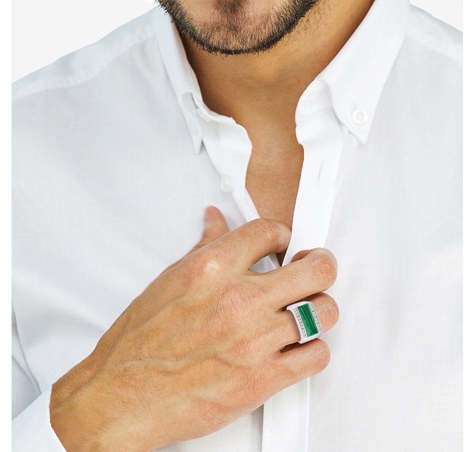 Image 746157_ALTMORE1.jpg, Product 746-157 / Price $599.99, EFFY Sterling Silver Malachite and White Sapphire Ring from Effy Jewellery on TSC.ca's Jewellery department