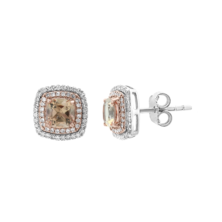 Image 746159.jpg, Product 746-159 / Price $1,999.99, EFFY 14K Two-Tone Gold Morganite and Diamond Stud Earrings from Effy Jewellery on TSC.ca's Jewellery department