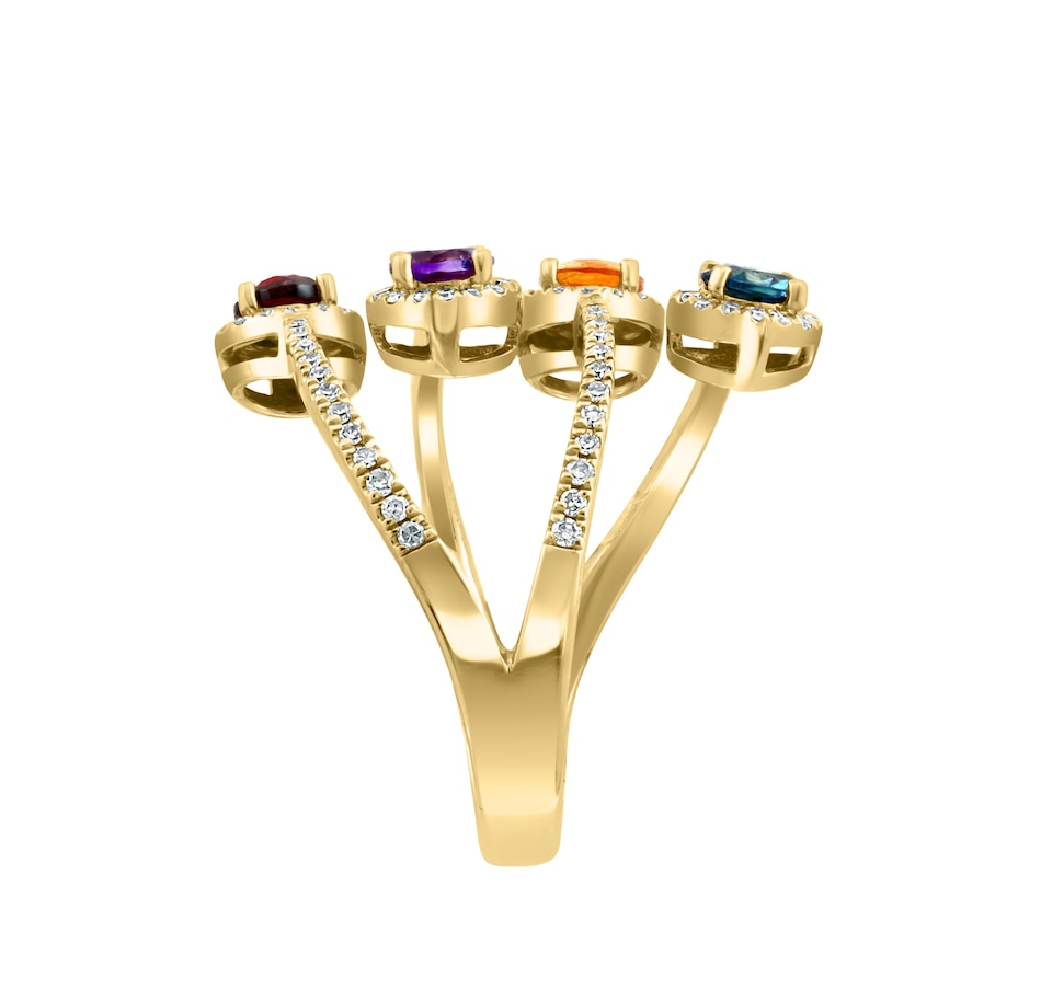 Image 746177_ALTMORE2.jpg, Product 746-177 / Price $2,399.99, EFFY 14K Yellow Gold Multi Gemstone & Diamond Bypass Ring from Effy Jewellery on TSC.ca's Jewellery department