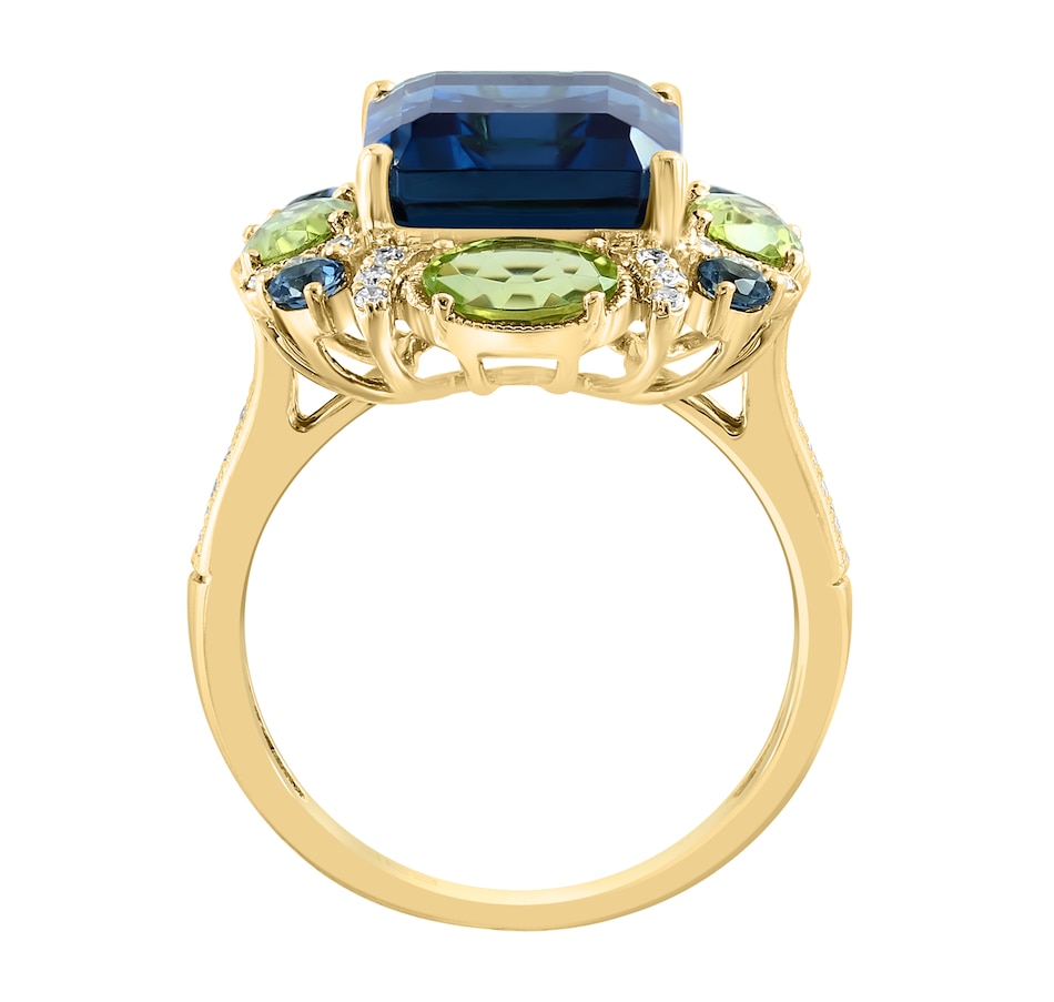 Image 746181_ALTMORE1.jpg, Product 746-181 / Price $2,699.99, EFFY 14K Yellow Gold London Blue Topaz, Peridot & Diamond Ring from Effy Jewellery on TSC.ca's Jewellery department