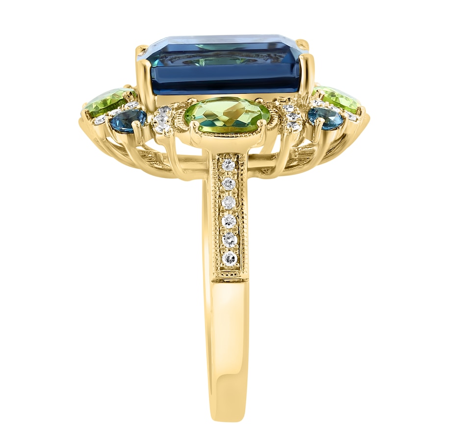 Image 746181_ALTMORE2.jpg, Product 746-181 / Price $2,699.99, EFFY 14K Yellow Gold London Blue Topaz, Peridot & Diamond Ring from Effy Jewellery on TSC.ca's Jewellery department