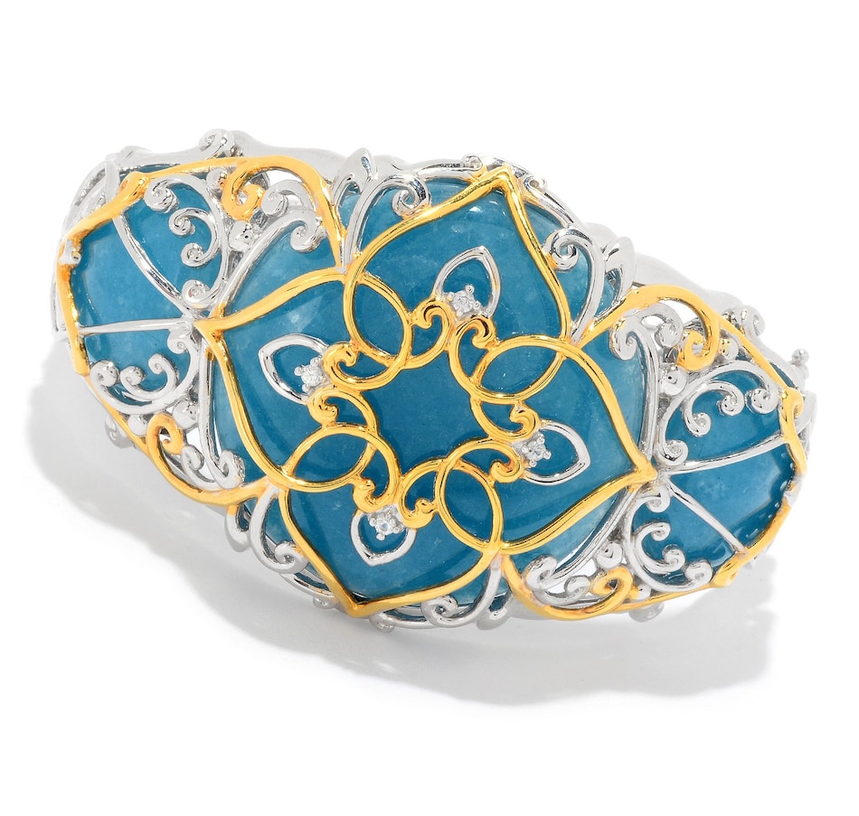 Image 746198.jpg, Product 746-198 / Price $399.99, Gems en Vogue Palladium Silver Aqua Chalcedony Bangle from Gems En Vogue on TSC.ca's Jewellery department
