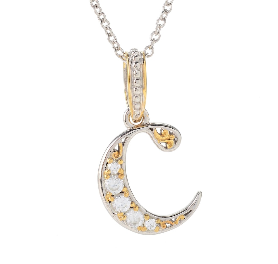 Image 746227_C.jpg, Product 746-227 / Price $139.99, Gems en Vogue Palladium Silver White Zircon Initial Pendant with Chain from Gems En Vogue on TSC.ca's Jewellery department