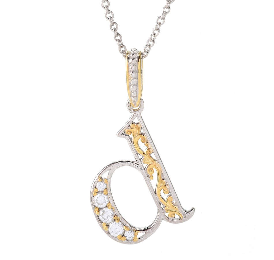 Image 746227_D.jpg, Product 746-227 / Price $139.99, Gems en Vogue Palladium Silver White Zircon Initial Pendant with Chain from Gems En Vogue on TSC.ca's Jewellery department