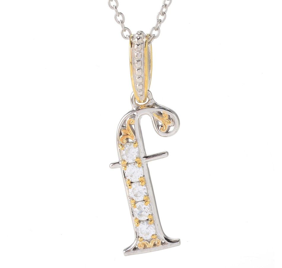 Image 746227_F.jpg, Product 746-227 / Price $139.99, Gems en Vogue Palladium Silver White Zircon Initial Pendant with Chain from Gems En Vogue on TSC.ca's Jewellery department