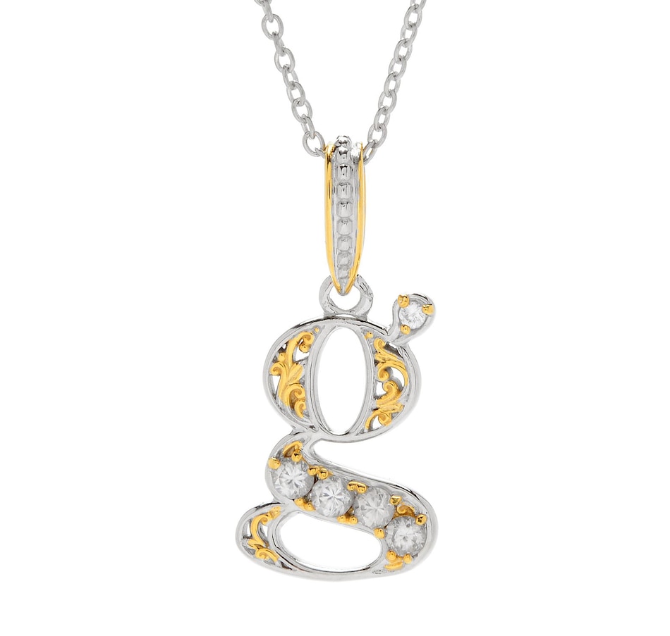 Image 746227_G.jpg, Product 746-227 / Price $139.99, Gems en Vogue Palladium Silver White Zircon Initial Pendant with Chain from Gems En Vogue on TSC.ca's Jewellery department
