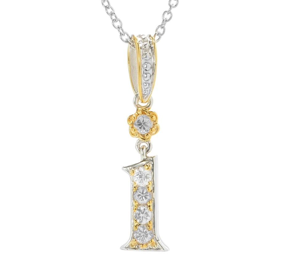 Image 746227_I.jpg, Product 746-227 / Price $139.99, Gems en Vogue Palladium Silver White Zircon Initial Pendant with Chain from Gems En Vogue on TSC.ca's Jewellery department