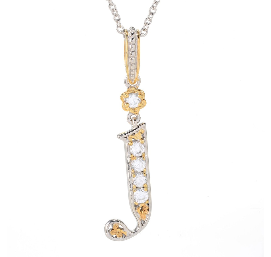 Image 746227_J.jpg, Product 746-227 / Price $139.99, Gems en Vogue Palladium Silver White Zircon Initial Pendant with Chain from Gems En Vogue on TSC.ca's Jewellery department
