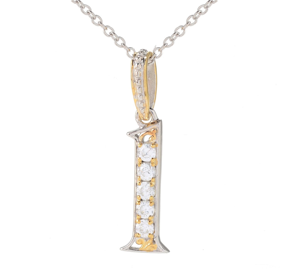 Image 746227_LTRL.jpg, Product 746-227 / Price $139.99, Gems en Vogue Palladium Silver White Zircon Initial Pendant with Chain from Gems En Vogue on TSC.ca's Jewellery department