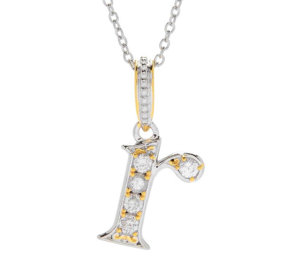Image 746227_R.jpg, Product 746-227 / Price $139.99, Gems en Vogue Palladium Silver White Zircon Initial Pendant with Chain from Gems En Vogue on TSC.ca's Jewellery department
