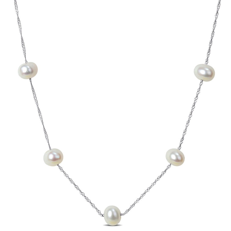 Image 746247.jpg, Product 746-247 / Price $169.99, Amour Pearls 10K White Gold Freshwater Cultured Pearl Station Necklace from Amour Pearls on TSC.ca's Jewellery department