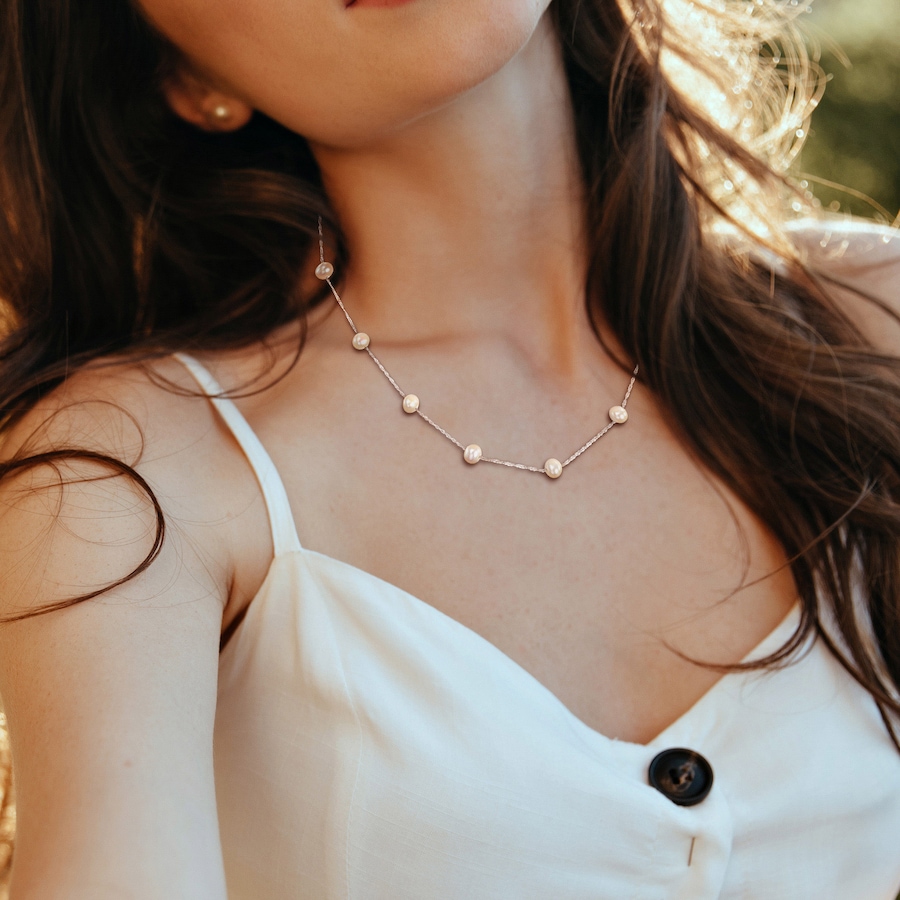 Image 746247_ALTMORE7.jpg, Product 746-247 / Price $169.99, Amour Pearls 10K White Gold Freshwater Cultured Pearl Station Necklace from Amour Pearls on TSC.ca's Jewellery department