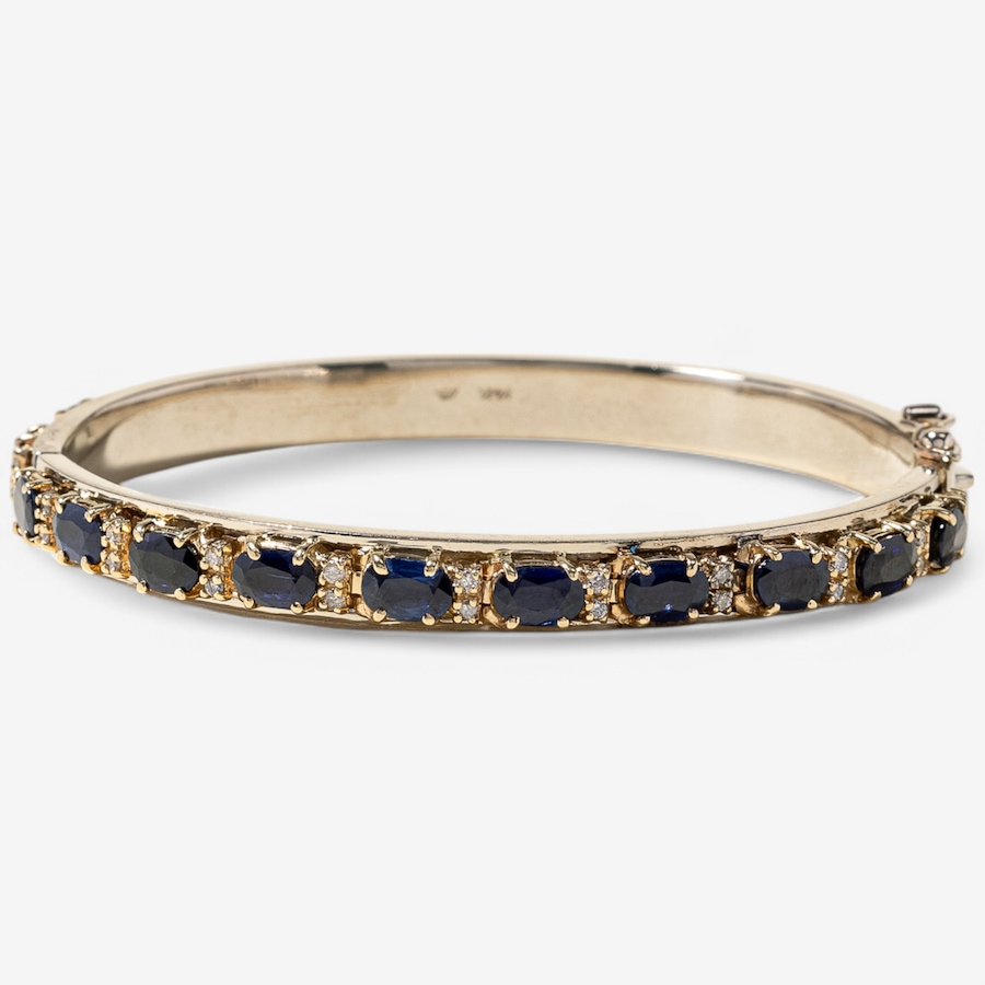 Image 746255.jpg, Product 746-255 / Price $8,888.00, Estate Originals 14K Yellow Gold Sapphire and Diamond Bangle Bracelet from Estate Originals on TSC.ca's Jewellery department
