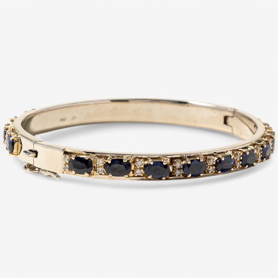 Image 746255_ALTMORE1.jpg, Product 746-255 / Price $8,888.00, Estate Originals 14K Yellow Gold Sapphire and Diamond Bangle Bracelet from Estate Originals on TSC.ca's Jewellery department