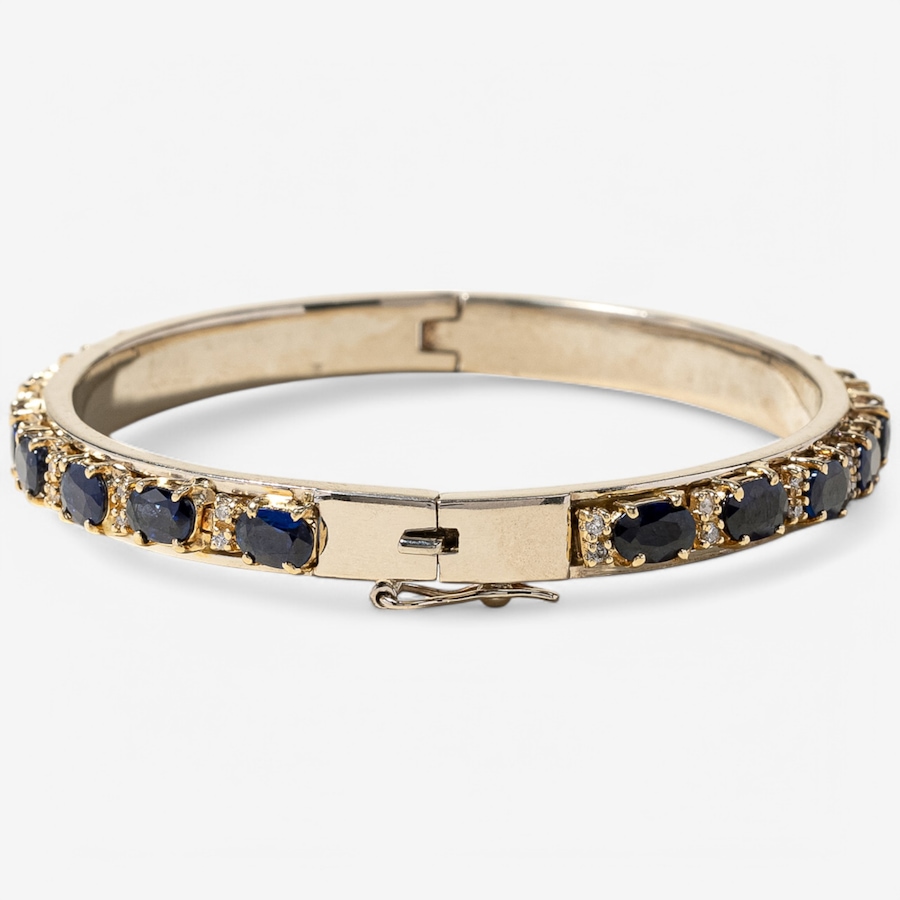 Image 746255_ALTMORE2.jpg, Product 746-255 / Price $8,888.00, Estate Originals 14K Yellow Gold Sapphire and Diamond Bangle Bracelet from Estate Originals on TSC.ca's Jewellery department