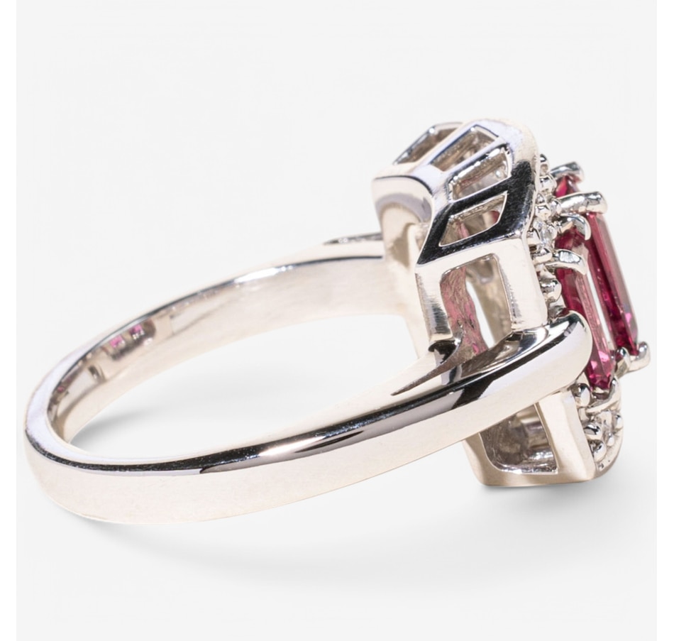 Image 746307_ALTMORE2.jpg, Product 746-307 / Price $2,795.00, Estate Originals 14K White Gold Three-Stone Pink Tourmaline and Diamond Ring from Estate Originals on TSC.ca's Jewellery department