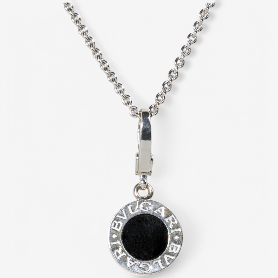 Image 746340.jpg, Product 746-340 / Price $2,650.00, Estate Originals 18K White Gold Onyx Bvlgari Circle Pendant from Estate Originals on TSC.ca's Jewellery department