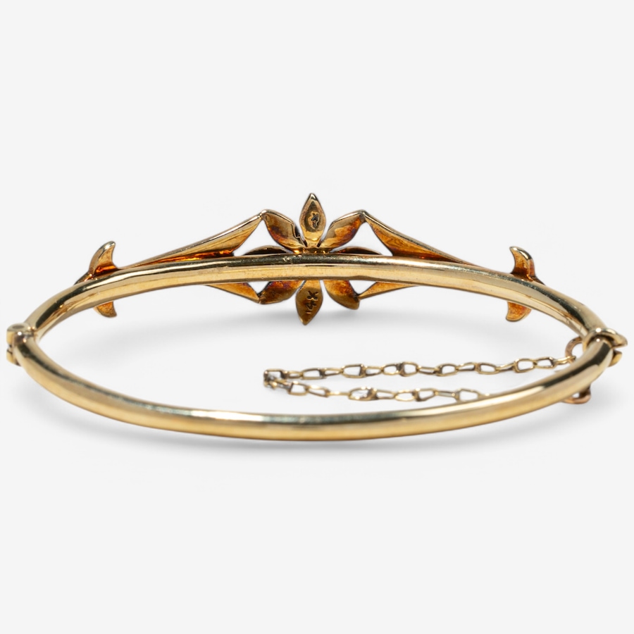 Image 746353_ALTMORE4.jpg, Product 746-353 / Price $3,295.00, Estate Originals 14K Yellow Gold Seed Pearl and Old European-Cut Diamond Bangle Bracelet from Estate Originals on TSC.ca's Jewellery department