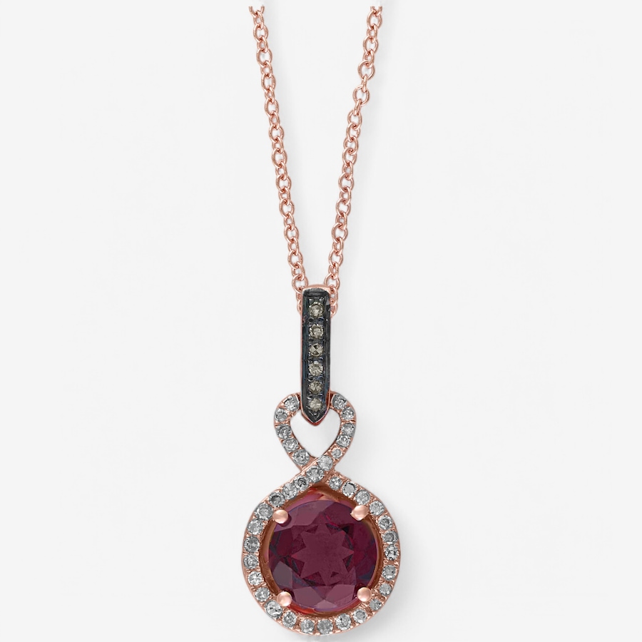 Image 746370.jpg, Product 746-370 / Price $1,349.99, EFFY 14K Rose Gold Rhodolite, Champagne and White Diamond Pendant with Chain from Effy Jewellery on TSC.ca's Jewellery department