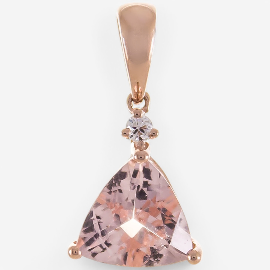 Image 746468_ALTMORE1.jpg, Product 746-468 / Price $999.99, CIRARI 10K Rose Gold Trillion Morganite And Diamond Pendant With Chain from Cirari on TSC.ca's Jewellery department