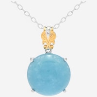 Gems En Vogue Palladium Silver Aqua Quartz Pendant