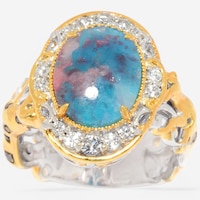 Gems En Vogue Palladium Silver Paraiba Tourmaline & White Zircon Ring