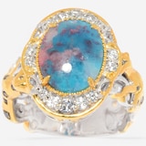 Gems En Vogue Palladium Silver Paraiba Tourmaline & White Zircon Ring