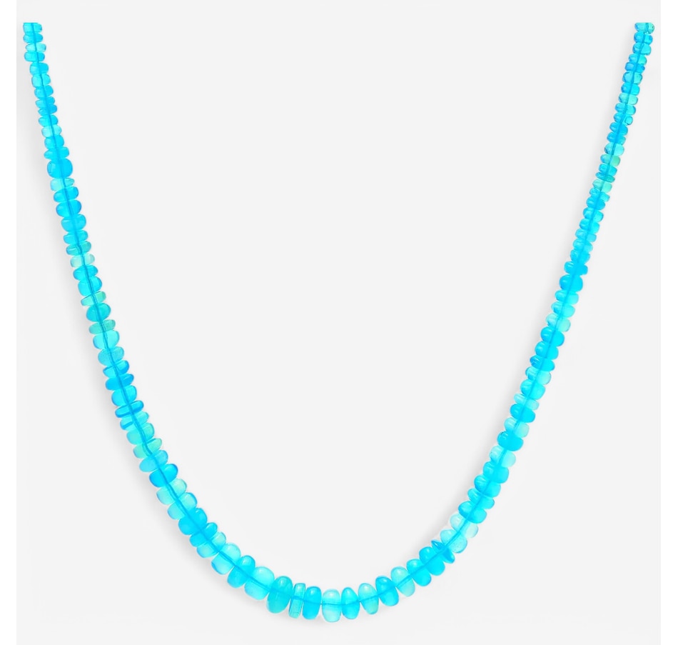 Image 746501.jpg, Product 746-501 / Price $349.99, Gems en Vogue Palladium Silver Paraiba Opal Graduating Bead Necklace from Gems En Vogue on TSC.ca's Jewellery department