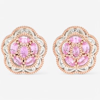 Gems En Vogue Palladium Silver Pink Sapphire Earrings