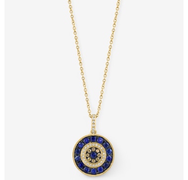 EFFY 14K White Gold Blue Sapphire, Champagne & White