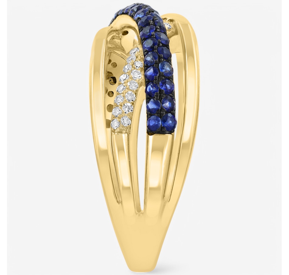 Image 746548_ALTMORE2.jpg, Product 746-548 / Price $1,799.99, EFFY 14K Yellow Gold Blue Sapphire & Diamond Crossover Ring from Effy Jewellery on TSC.ca's Jewellery department