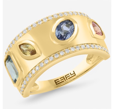 EFFY 14K Yellow Gold Multi Gemstone & Diamond Ring