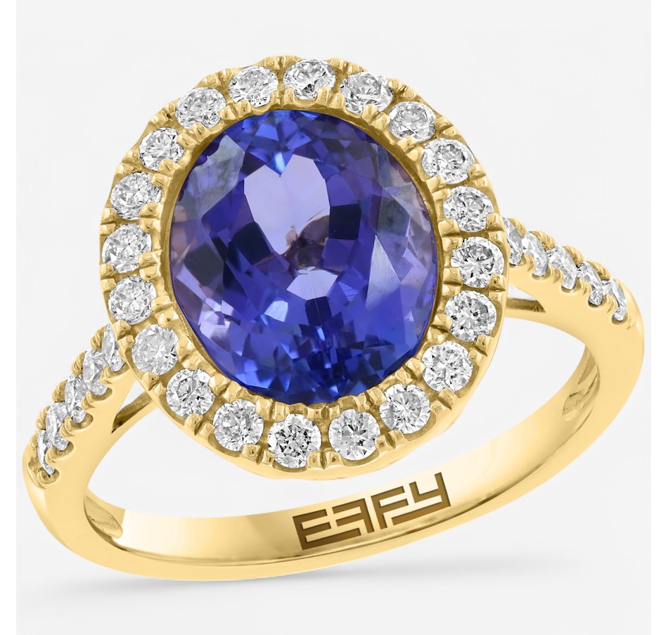 Image 746553.jpg, Product 746-553 / Price $5,299.99, EFFY 14K Yellow Gold Oval Tanzanite & Diamond Halo Ring from Effy Jewellery on TSC.ca's Jewellery department
