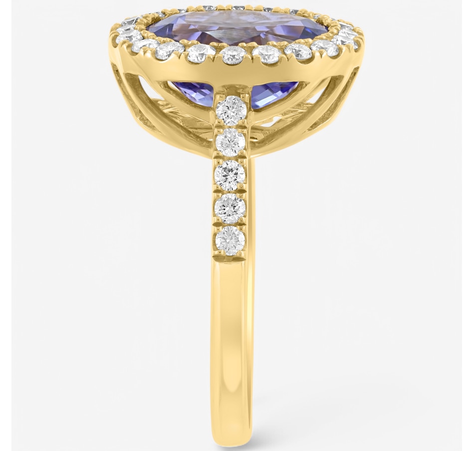 Image 746553_ALTMORE1.jpg, Product 746-553 / Price $5,299.99, EFFY 14K Yellow Gold Oval Tanzanite & Diamond Halo Ring from Effy Jewellery on TSC.ca's Jewellery department